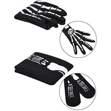 Halloween Skeleton Gloves & Stockings Set for All Ages