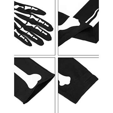 Halloween Skeleton Gloves & Stockings Set for All Ages