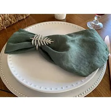 Stylish 100% French Flax Linen Napkins Set of 4
