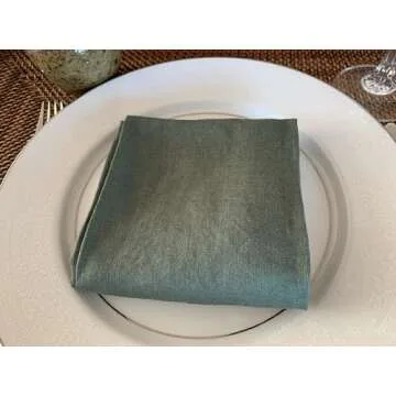 Stylish 100% French Flax Linen Napkins Set of 4