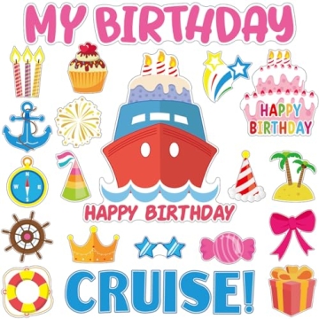 27 Pcs Birthday Cruise Door Magnets Decorations for Fun Celebrations