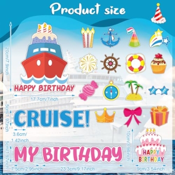 27 Pcs Vibrant Cruise Door Magnets Birthday Party Decor