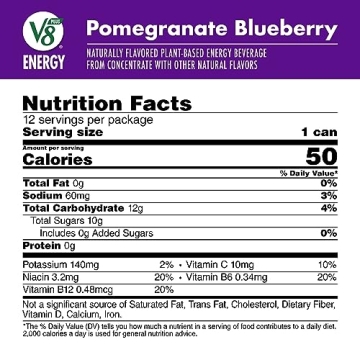V8 +Energy Pomegranate Blueberry Juice Energy Drink 12 Pack