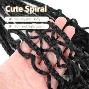 8 Packs Goddess Box Braids Crochet Hair-18 Inch Crochet Box Braids Pre-Looped Bohomian Crochet Braids Hair Synthetic Braiding Hair Extensions Crochet Hair for Black Women (1B)