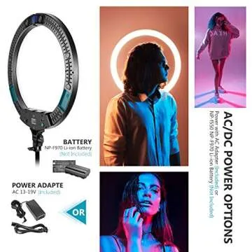 Neewer 19-inch RGB LED Ring Light with Stand, 60W Dimmable Bi-Color 3200K-5600K CRI 95+ with Special Scenes Effect for Selfie Makeup Salon Twitch Blogging YouTube Video Shooting and Live Streaming etc