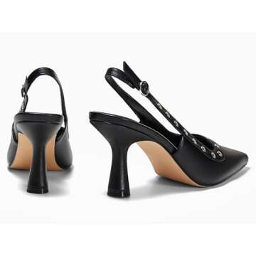 Coutgo Women’s Stylish Slingback Kitten Heels for Elegance