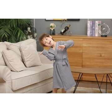 TADO MUSLIN Toddler Bathrobe, Cover-Up for Kids Soft and Breathable Organic Cotton Bathrobe for Baby...