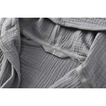 TADO MUSLIN Toddler Bathrobe, Cover-Up for Kids Soft and Breathable Organic Cotton Bathrobe for Baby, Boy& Girl Hooded Towel, 2-4T, Grey Robes