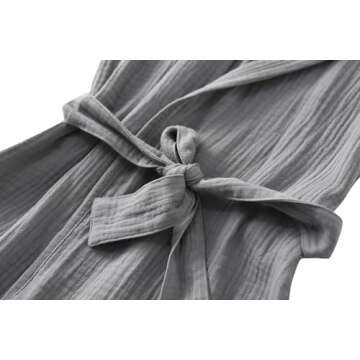 TADO MUSLIN Toddler Bathrobe, Cover-Up for Kids Soft and Breathable Organic Cotton Bathrobe for Baby, Boy& Girl Hooded Towel, 2-4T, Grey Robes