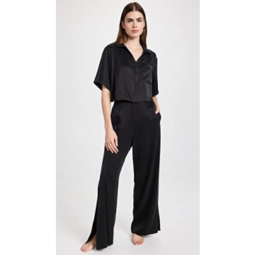 Lunya Washable Silk Pant Set in Immersed Black