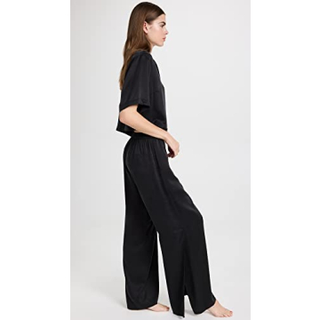 Lunya Washable Silk Pant Set in Immersed Black