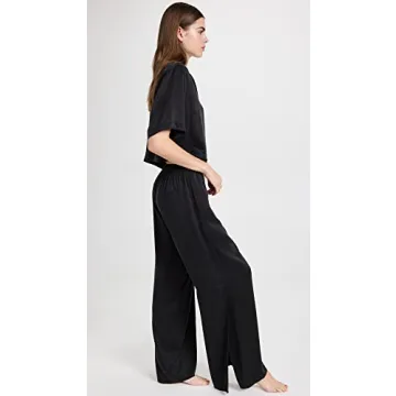 Lunya Washable Silk Pant Set in Immersed Black