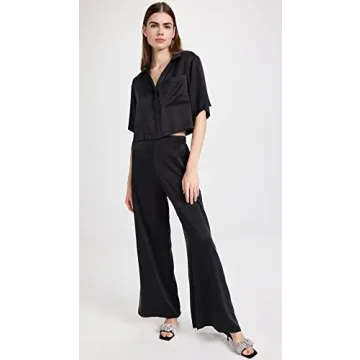 Lunya Washable Silk Pant Set in Immersed Black