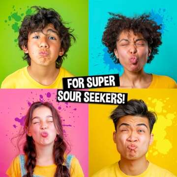 WARHEADS - Extreme Sour Hard Candy - Sour Apple, Black Cherry, Blue Raspberry, Lemon & Watermelon Flavors - 2 lb. Bulk Bag