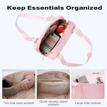 Mini Gym Bag for Women Girls Small Gym Tote Bag with Wet Compartment Waterproof Travel Duffle Bag Cute Workout Sport Bag (Pink)