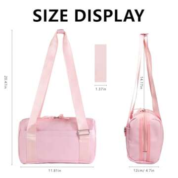 Mini Gym Bag for Women Girls Small Gym Tote Bag with Wet Compartment Waterproof Travel Duffle Bag Cute Workout Sport Bag (Pink)