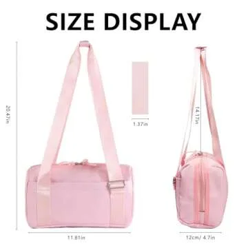 Mini Gym Bag for Women Girls Small Gym Tote Bag with Wet Compartment Waterproof Travel Duffle Bag Cute Workout Sport Bag (Pink)