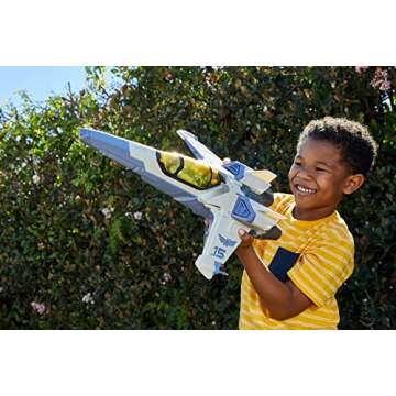 Mattel Disney and Pixar Lightyear Vehicle & Figure Toy, 20-in XL-15 Spaceship with 5-in Buzz Figure,...