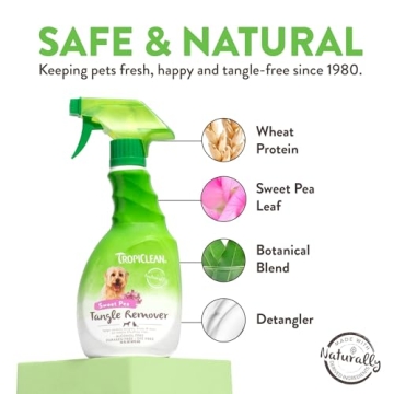 TropiClean Pet Detangler Spray for Soft, Tangle-Free Fur