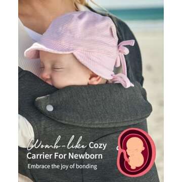 GROWNSY Baby Carrier, Cozy Baby Wraps Carrier, Ergonomic Baby Carrier Newborn to Toddler with Head S...