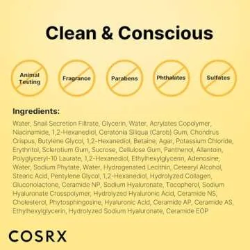 COSRX Advanced Snail Mucin Glass Glow Hydrogel Face Masks Skincare 3 EA, Collagen Face Mask, Travel Essentials, Overnight Face Mask, Korean Skin Care
