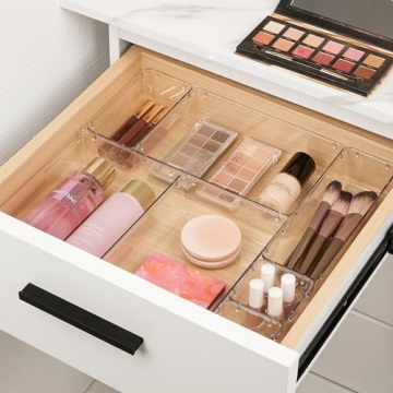 Vtopmart 10 Pcs Clear Makeup Drawer Organizer Set
