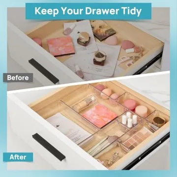 Vtopmart 10 Pcs Clear Makeup Drawer Organizer Set