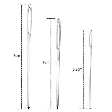 15 Pieces Large-Eye Blunt Needles eBoot Steel Knitting Needles Yarn Sewing Needles with Clear Bottle, 3 Sizes (5.2 cm, 6 cm and 7 cm)