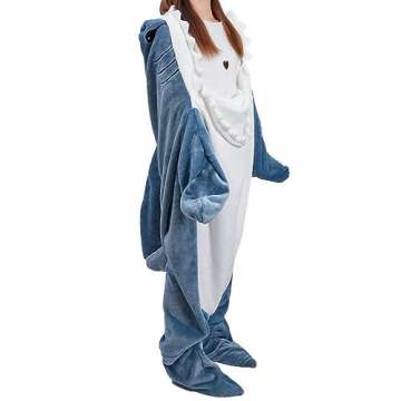 inkArts Shark Blanket Hoodie - Wearable Shark Blanket for All Ages, Soft and Cozy