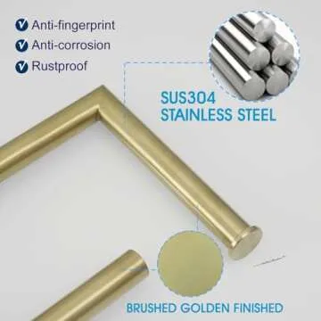 Elegant Free Standing Toilet Paper Holder in Brushed Gold