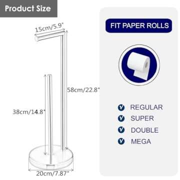 Elegant Free Standing Toilet Paper Holder in Brushed Gold