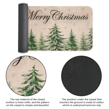 Cozy Erweicet Christmas Kitchen Rug Set for Holiday Cheer