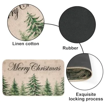 Cozy Erweicet Christmas Kitchen Rug Set for Holiday Cheer