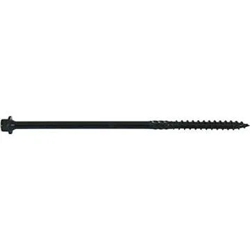 #14 X 6 Heavy Duty Black Timber/Log/Landscaping Wood Screws - Exterior Coated Heavy Duty Screws (50 Count - Heavy Duty Black Log Wood Screws)