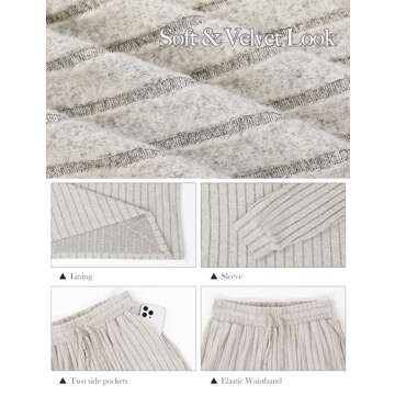 Blooming Jelly Womens Lounge Set Cute Long Sleeve Pajama Sets Casual 2 Piece Pj Outfit Fall Sleepwear Pockets(XL,Apricot)