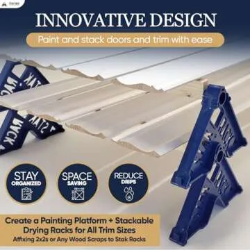 Stak Rack | 6 in 1 Painter's Accessory Tool | Stacking Design | Paint Interior or Exterior Doors, Trim & Kitchen Cabinet Doors| for Contractors & Homeowners (12)