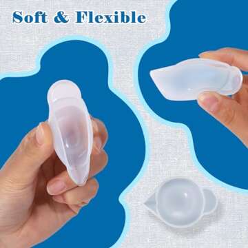 NUOMI 6 Pieces Silicone Mixing Bowls Jewelry Making Dispensing Cup Mini Measuring Cup Mold Dispenser Color Modulation Tools for DIY Epoxy Resin Craft，Transparent