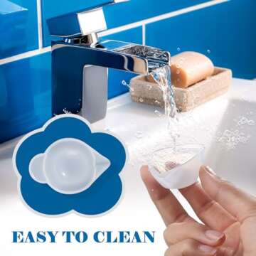 NUOMI 6 Pieces Silicone Mixing Bowls Jewelry Making Dispensing Cup Mini Measuring Cup Mold Dispenser Color Modulation Tools for DIY Epoxy Resin Craft，Transparent