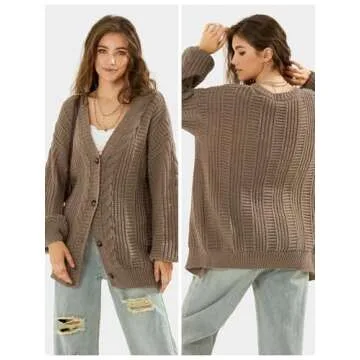 EXLURA Women's Oversized Cardigan for Cozy Fall Winter Style