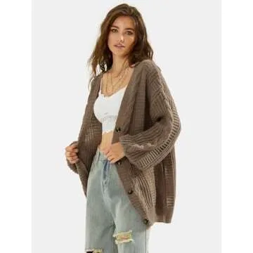 EXLURA Women's Oversized Cardigan for Cozy Fall Winter Style