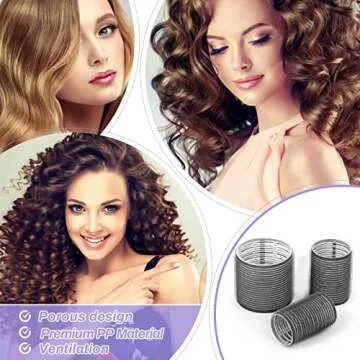 Self Grip Hair Rollers and Curlers Set - 24 Pieces with 3 Sizes (4 Jumbo, 4 Large, 4 Medium) and 12 Clips for Long, Short, Thick, Fine Hair Styling