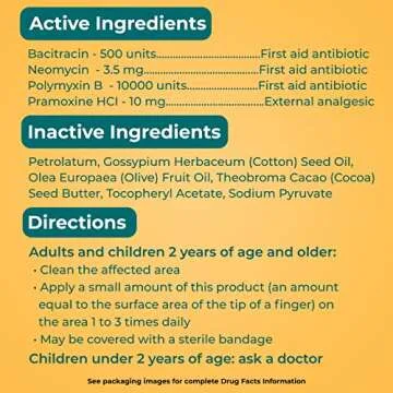 Neosporin First Aid Antibiotic Pain-Relieving, Anti-Itch, & Scar Ointment with Neomycin, Bacitracin Zinc, Pramoxine HCl & Polymyxin B, for Minor Cuts, Scrapes & Burns, 1 oz