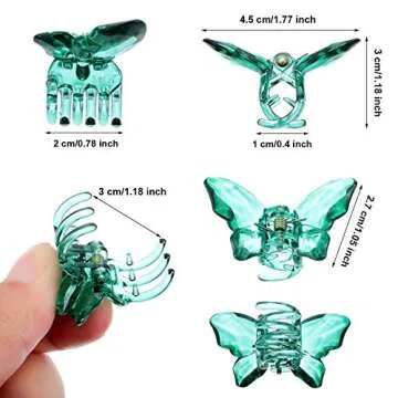 WILLBOND Clear Hair Claw Clips - 24 Pieces Butterfly Non-Slip Colorful Jaw Clamps for Women and Girls, Hair Accessories, Christmas Gifts