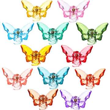 WILLBOND Clear Hair Claw Clips - 24 Pieces Butterfly Non-Slip Colorful Jaw Clamps for Women and Girls, Hair Accessories, Christmas Gifts
