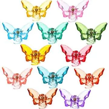 WILLBOND Clear Hair Claw Clips - 24 Pieces Butterfly Non-Slip Colorful Jaw Clamps for Women and Girls, Hair Accessories, Christmas Gifts
