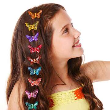 WILLBOND Clear Hair Claw Clips - 24 Pieces Butterfly Non-Slip Colorful Jaw Clamps for Women and Girls, Hair Accessories, Christmas Gifts