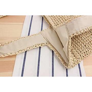 Naimo Women Straw Tote Bag Handwoven Large Shoulder Bag Rattan Handbag Weaving Casual Summer Beach Bag