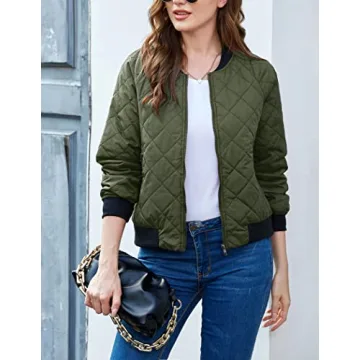 Stylish Zeagoo Women’s Bomber Jacket with Pockets