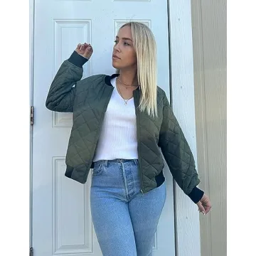 Stylish Zeagoo Women’s Bomber Jacket with Pockets