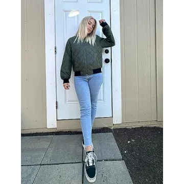 Stylish Zeagoo Women’s Bomber Jacket with Pockets